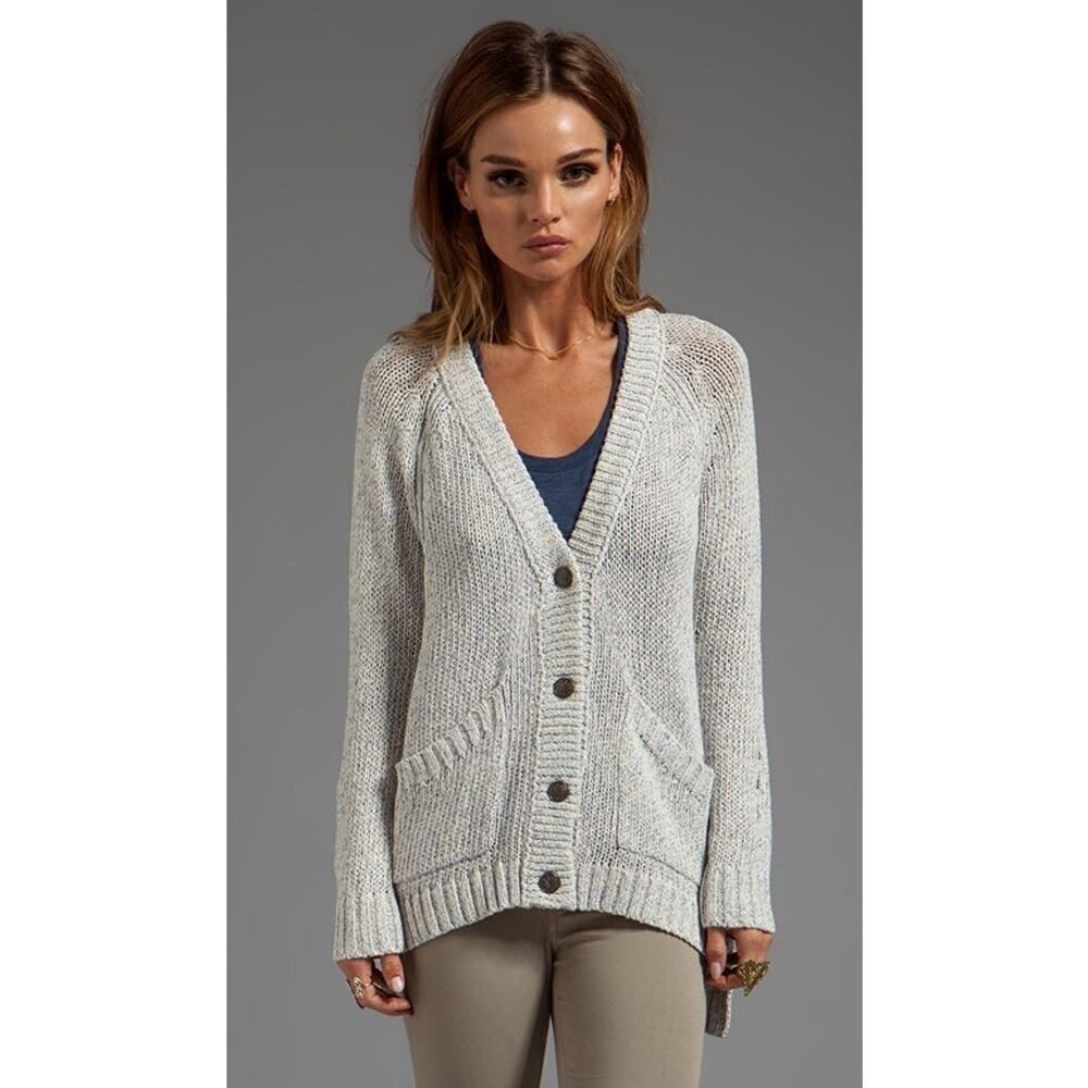 Rag & Bone Candace Cardigan in Ivory Blue Lavender - Size: Medium - Picture 1 of 11
